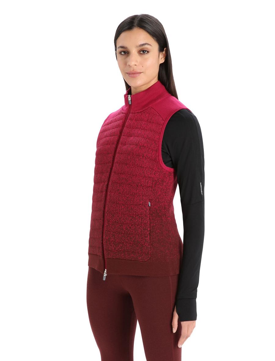 Icebreaker ZoneKnit™ Merino Insulated Vest Into the Deep Naisten Takki Pinkki | FI 1657VRWD